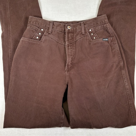 Rocky Mountain 90s western mom jeans high rise cowgirl Brown Denim bareback - Picture 2 of 12